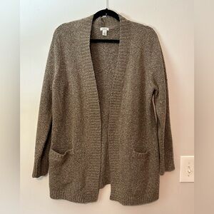 Vintage 90’s LL Bean Open Wool Blend Cardigan Large Petite Brown